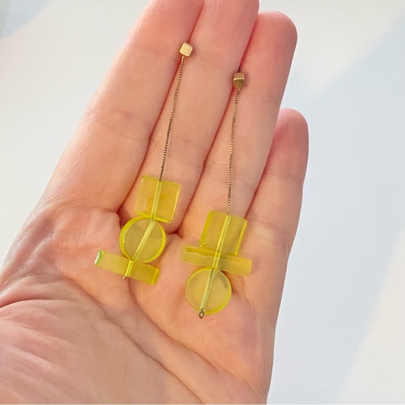 Kate Spade SATURDAY Bright Neon Yellow Lucite Bracelet & Earrings Jewelry Set - Picture 14 of 14